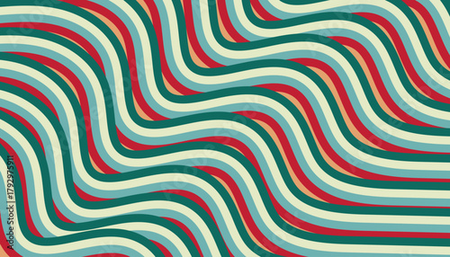 Abstract wavy lines pattern in festive red green and blue colors