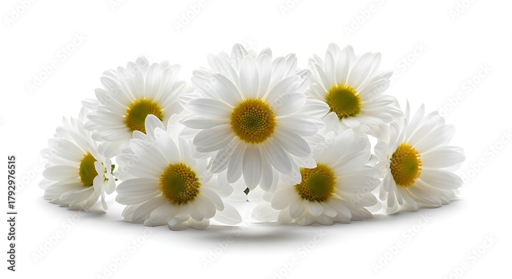 Obraz premium Cluster of white daisies with yellow centers