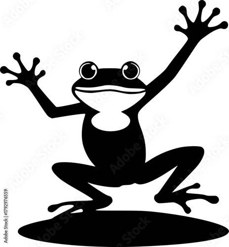 Frog silhouette design for playful amphibian and wildlife theme