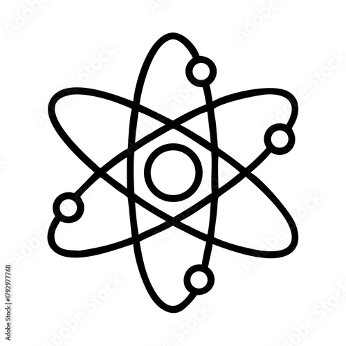  Quantum atom icon on transparent background