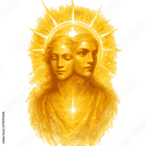 Dual Divine Faces vector