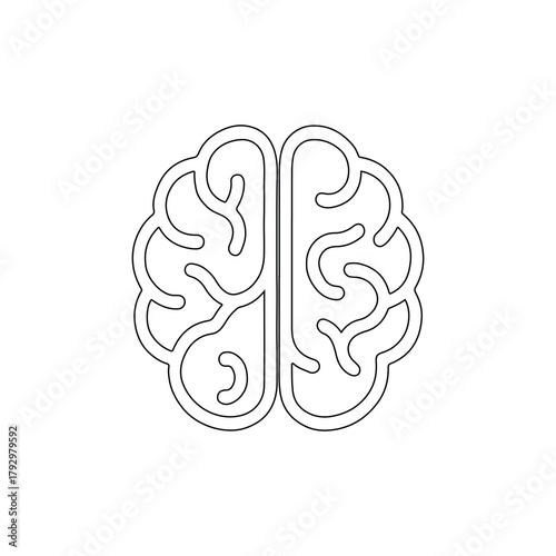 Cognitive Line Art: Black & White Brain Vectors.