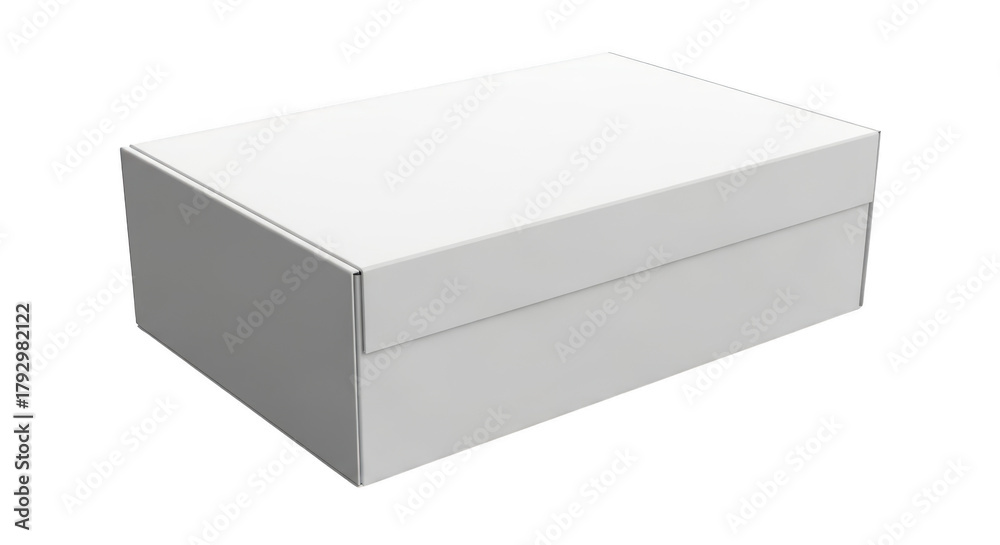 Naklejka premium Simple white rectangular box object isolated studio shot illustration