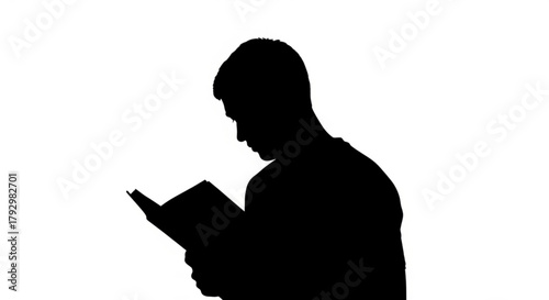 Black vector silhouette illustration of business woman or person holding a book or folder outline