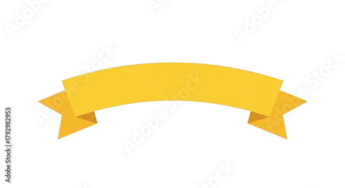 Vector graphic yellow ribbon banner design element graphic on transparent background