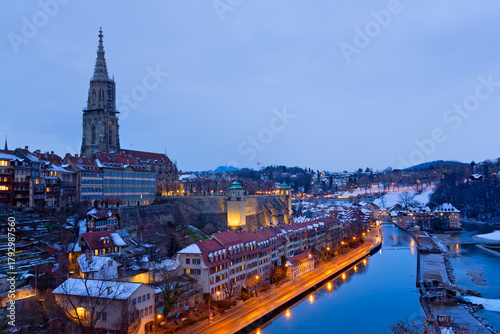 Panoramic view of Bern, swiss Alps, Switzerland