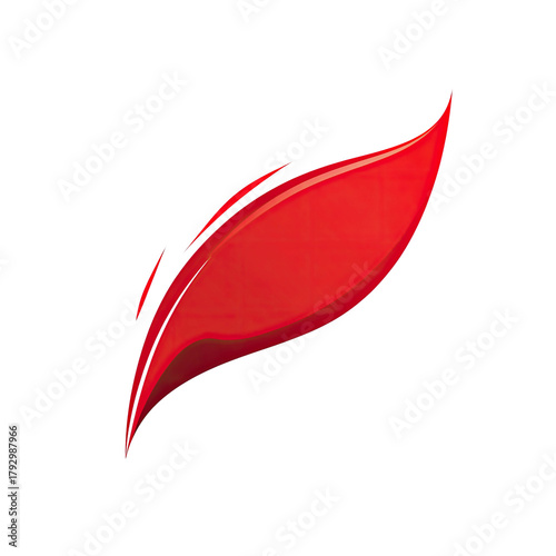 Abstract Red Shape on Transparent Background