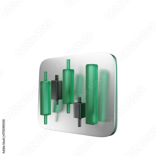 3D Render icon chart cryptocurrentcy