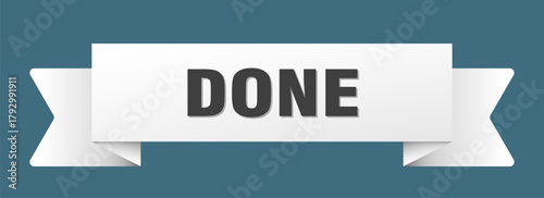 done ribbon isolated on transparent background. done ribbon