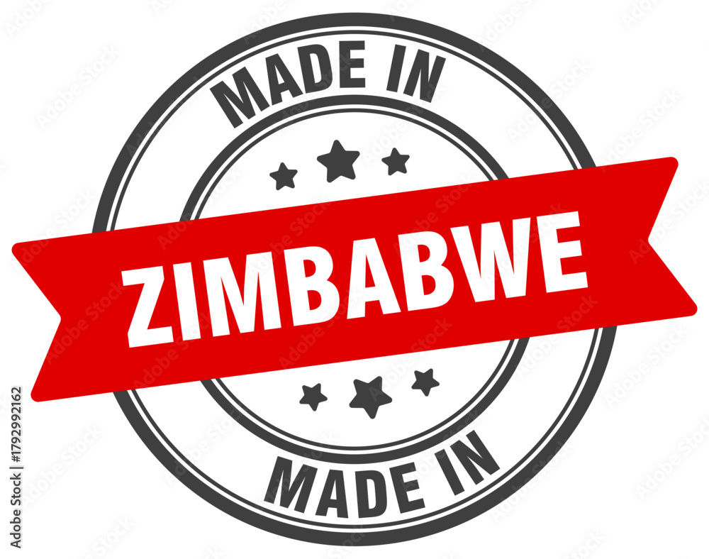 Fototapeta premium Made in Zimbabwe round sign. Made in Zimbabwe stamp.