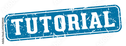 tutorial rectangular sign. tutorial stamp