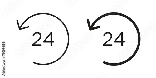 24 Hrs icon in simple modern vector format. EPS icon pack