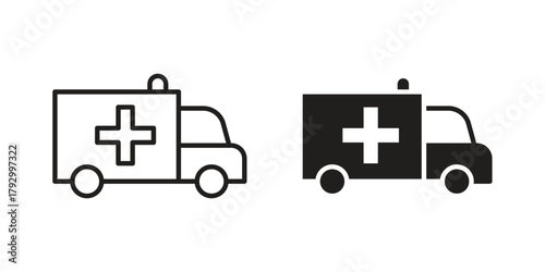 Ambulance icon in simple modern vector format. EPS icon pack