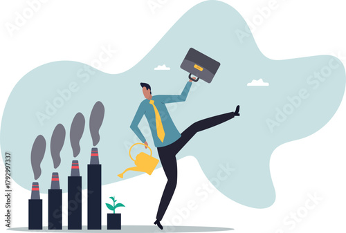 Climate crisis and environment policy, ESG or ecology problem.about a man and his life.