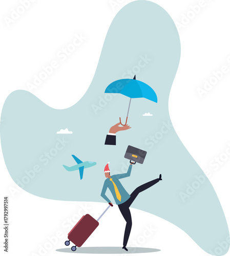 Travel insurance, protection for traveller before flying in COVID-19 Coronavirus era .about a man and his life.