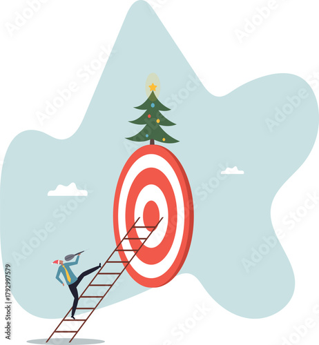 Aiming for high target mission, plan and strategy to achieve goal, business opportunity or career success journey.about a man and his life.