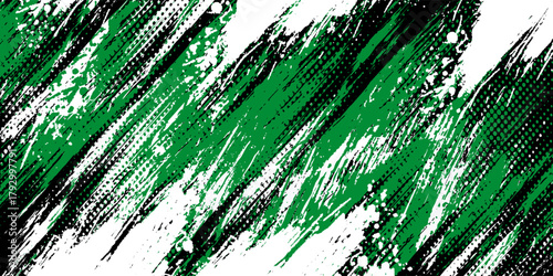 Modern grunge background in green, black and white colors with space for text. eps 10