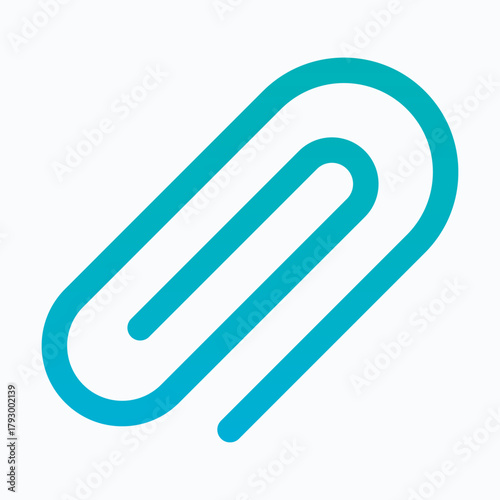 Paperclip Attachment Symbol Isolated Lineal Gradient Vector Icon.