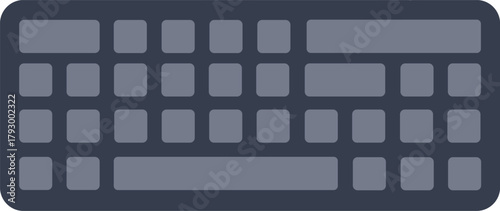 Minimalist Computer Keyboard Vector Graphic - Simple PC Keys Layout Illustration