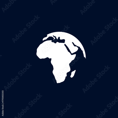 White globe on dark background illustrates global concepts and ideas