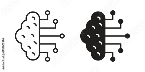 Brain circuit icon in simple modern vector format. EPS icon pack