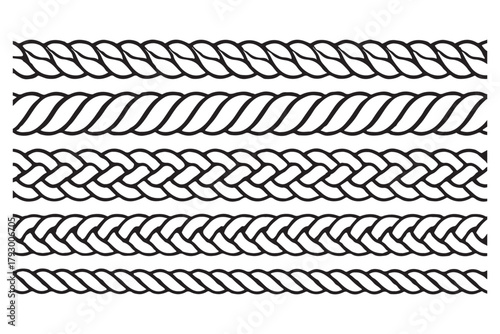 rope brush pattern. Thread pattern seamless . rope vector illustration on white background