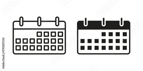 Calendar icon in simple modern vector format. EPS icon pack