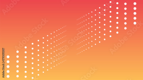 Dots in Gradient: An abstract image featuring a dynamic array of dots, arranged in a visually engaging pattern across a smooth gradient of warm hues, creating a sense of movement and depth.