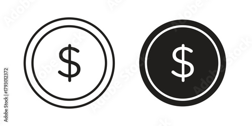 Coin icon in simple modern vector format. EPS icon pack