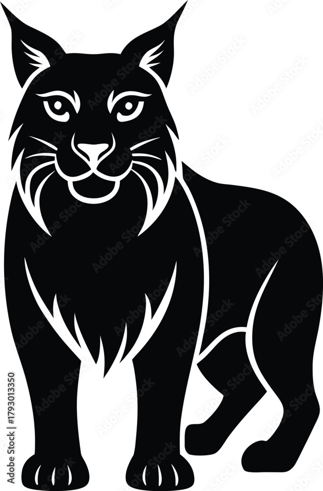 Obraz premium Eurasian lynx wild animal icon illustration