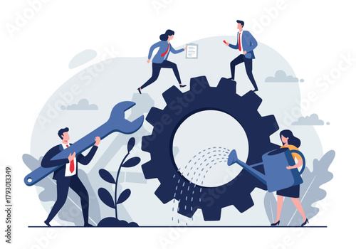 Dynamic team collaboration maintaining and enhancing organizational processes for sustained success and operational efficiency