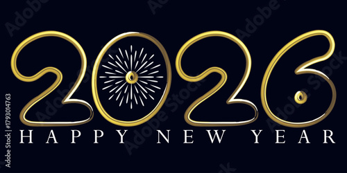 Elegant Golden 2026 Happy New Year Celebration Design Concept