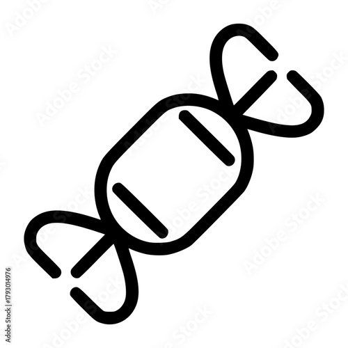 Wrapped Candy Icon: A simple yet enticing graphic of a wrapped candy, suggesting sweetness and enjoyment. 