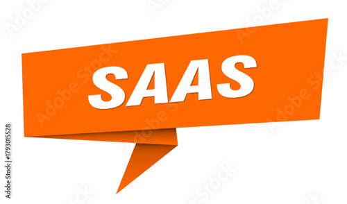 saas banner. saas speech bubble, label, sticker, sign template