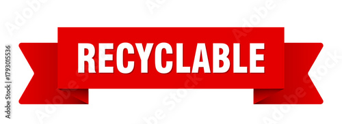 recyclable ribbon isolated on transparent background. recyclable ribbon