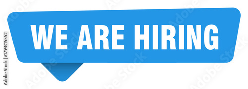 we are hiring sticker. we are hiring blue sign isolated on transpatent background