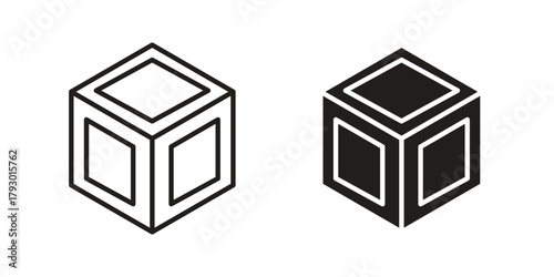 Dice d20 icon in simple modern vector format. EPS icon pack