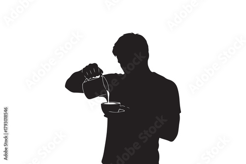 Silhouette of person pouring liquid into candle