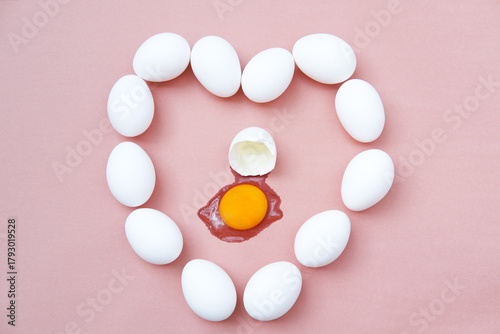 Eggs on a pink background.
