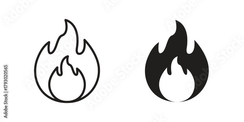 Flame icon in simple modern vector format. EPS icon pack