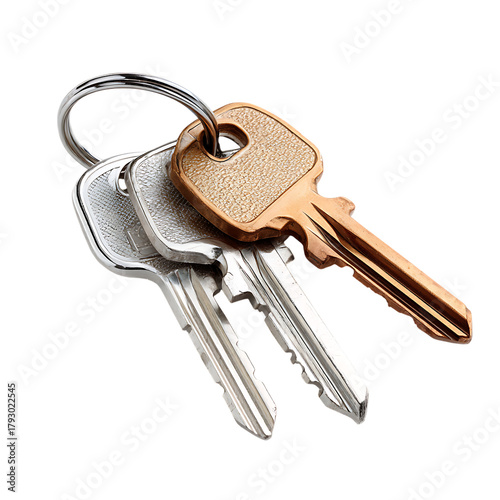  House keys isolated on white background 