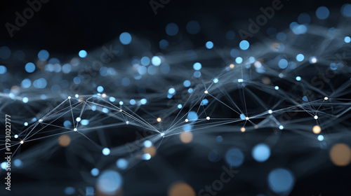 Abstract view of interconnected nodes forming a network