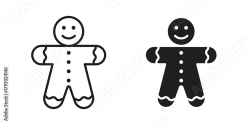 Gingerbread man icon in simple modern vector format. EPS icon pack