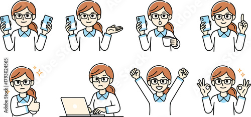 Woman Using Smartphone and Laptop Set. Communication, Success, and Digital Work.