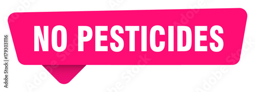 no pesticides magenta sticker isolated on transpatent background. no pesticides sign