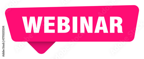 webinar magenta sticker isolated on transpatent background. webinar sign
