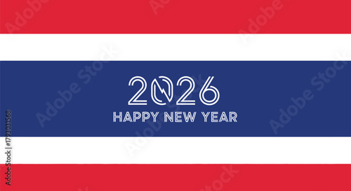 Celebrate 2026 Happy New Year with vibrant national pride and modern design