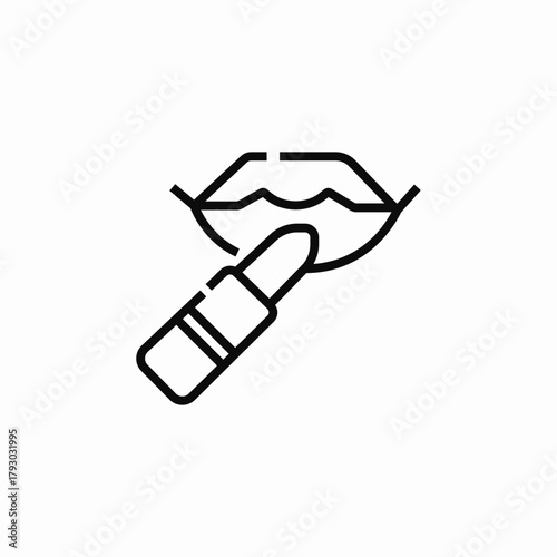 lipstick lips makeup icon sign vector