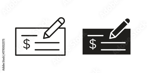Money check icon in simple modern vector format. EPS icon pack