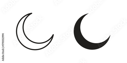 Moon icon in simple modern vector format. EPS icon pack